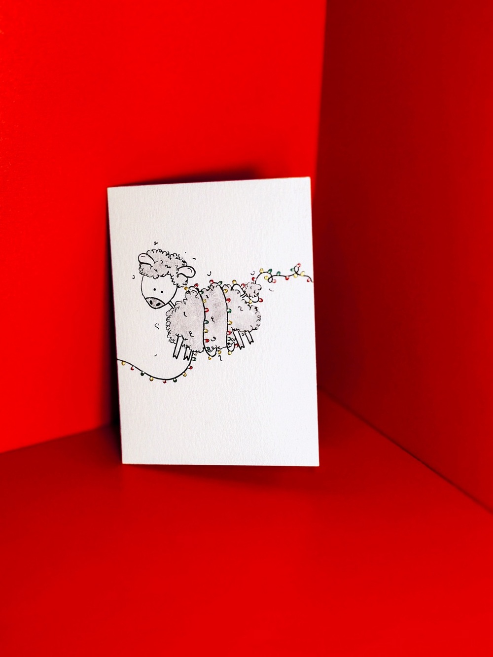 Holiday Sheep - Watercolor Greetings Cards